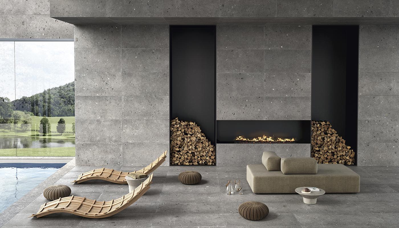 Utomhus inspiration med mörk grå klinkerplatta ifrån Provenza