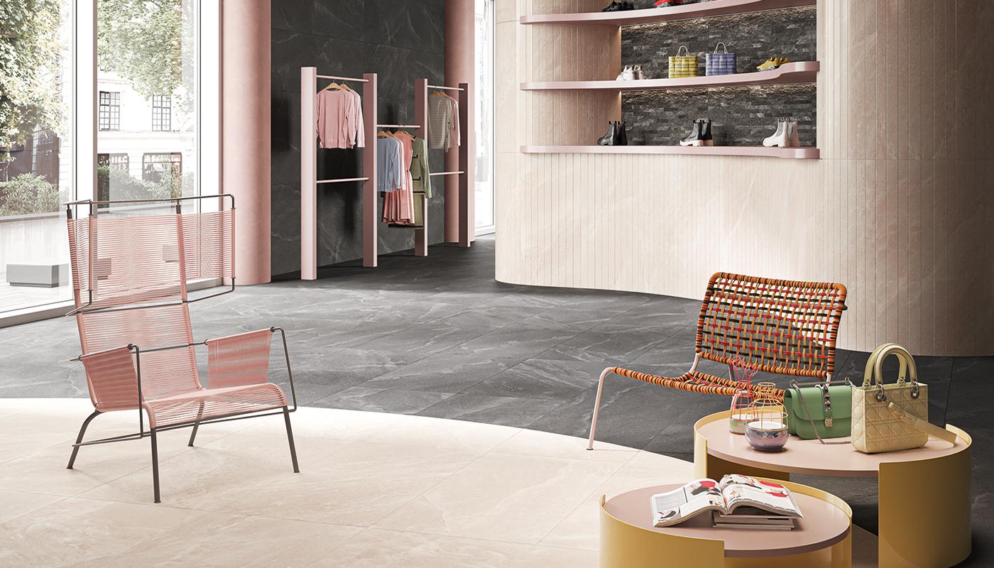 Butik med grått golv ifrån Provenza