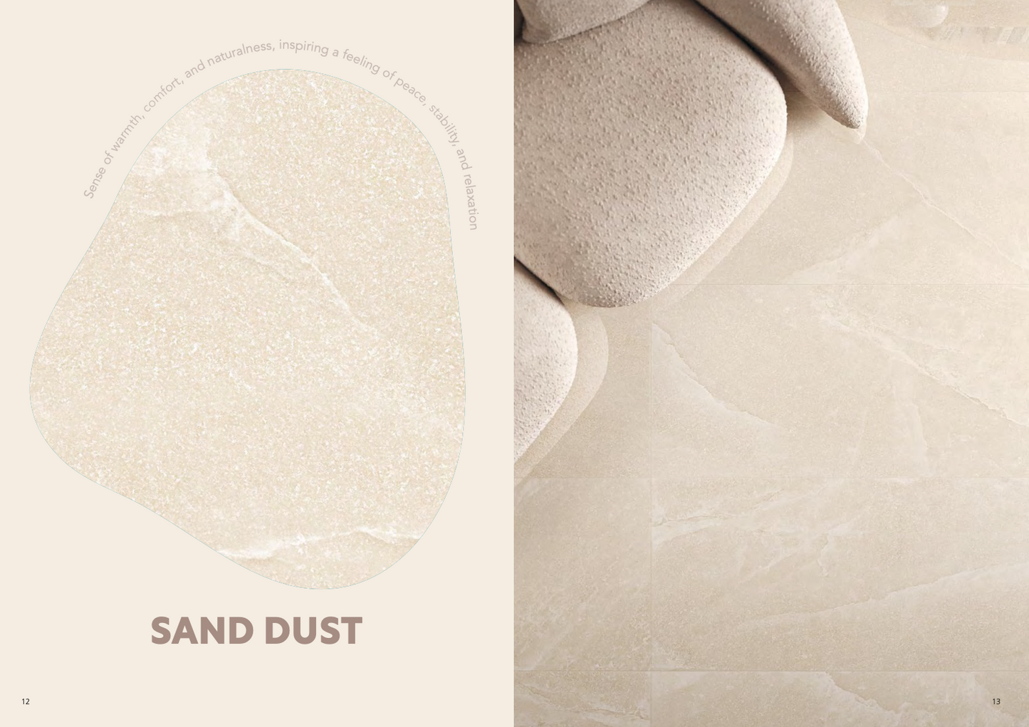 Närbild på sand dust färg på klinker ifrån Provenza